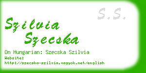 szilvia szecska business card